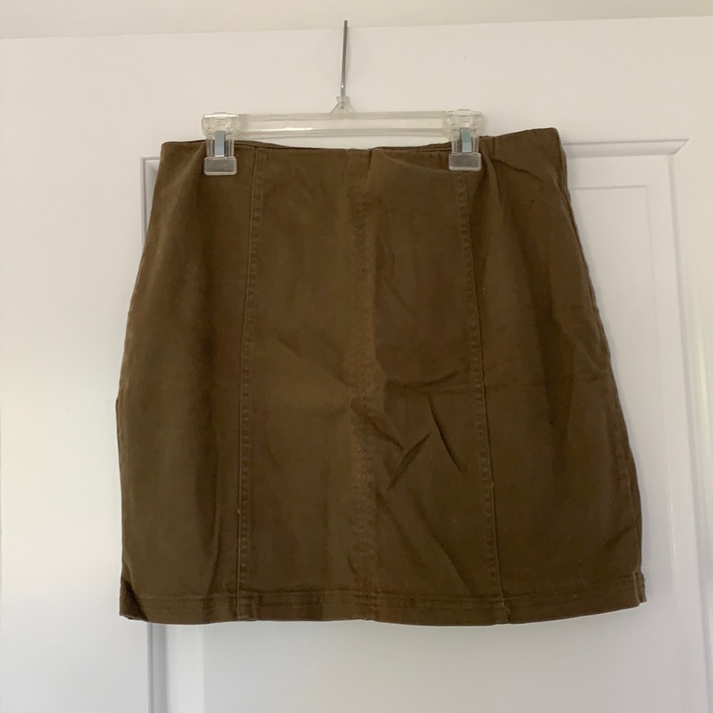 Olive green mini skirt